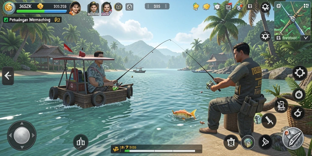 Gameplay memancing seru di 365ZK dengan grafis mengagumkan.
