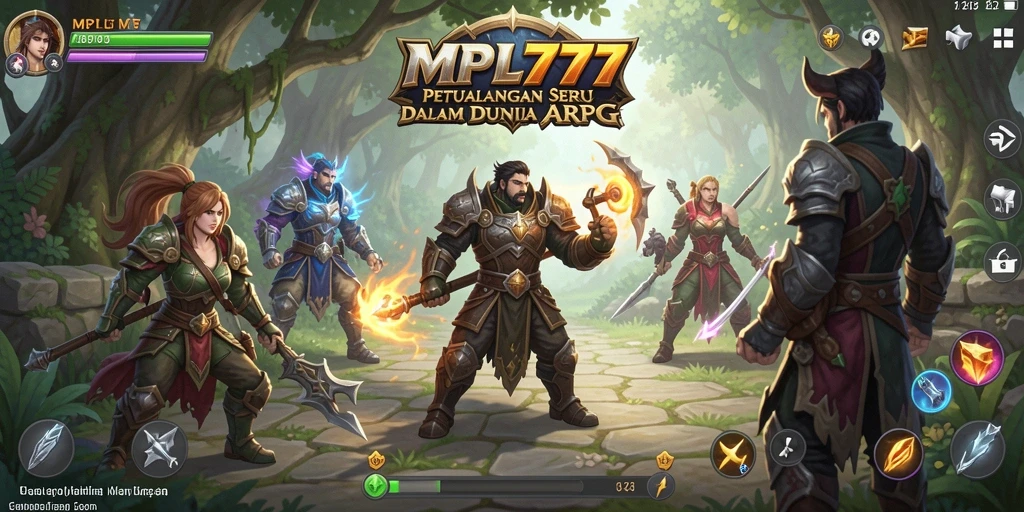 Screenshot utama MPL777 menunjukkan pertempuran seru dalam dunia ARPG.
