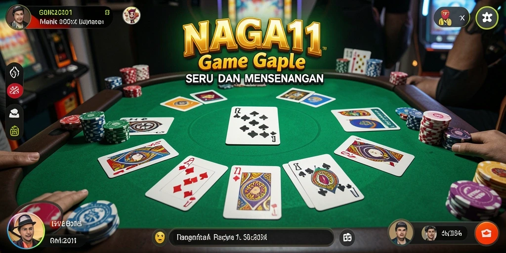 Tampilan gameplay NAGA11 yang seru dan menantang dalam permainan Gaple.