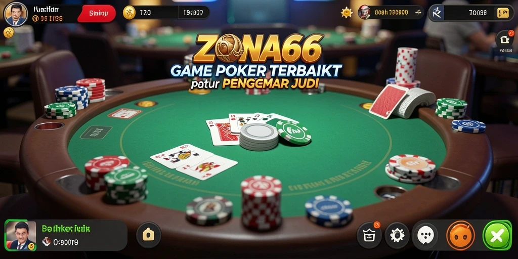 Tampilan gameplay ZONA66 yang seru dan menegangkan dalam permainan Poker.